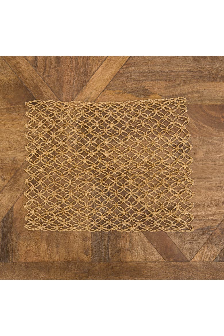 Macrame Mocha Placemats, Set of 6, Alternate, color, Brown