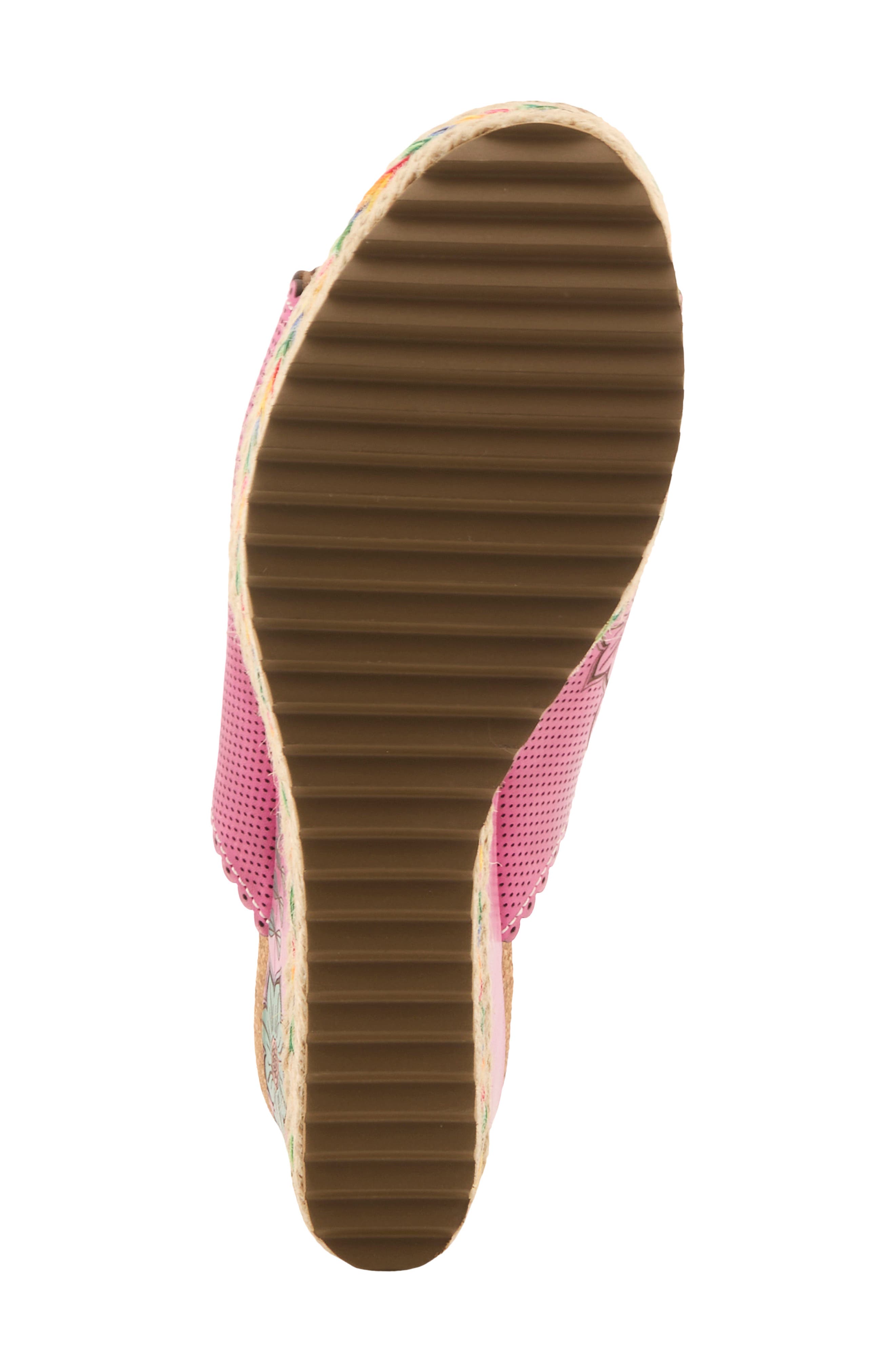 L'Artiste by Spring Step Delraybeach Espadrille Platform Wedge Slide Sandal, Alternate, color, Fuchsia Multi