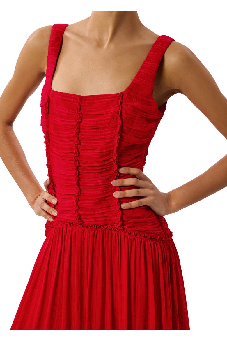 Square Neck Wide Strap Maxi Dress, Alternate, color, Red