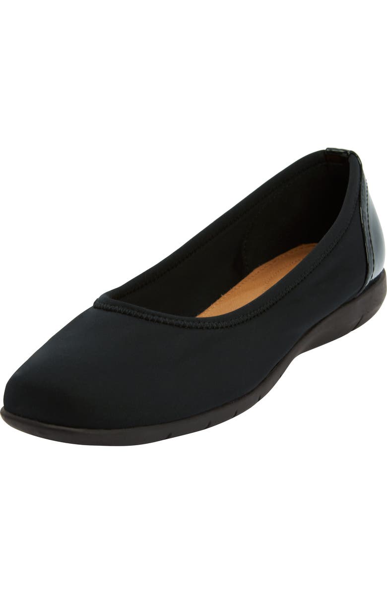 Comfortview The Lyra Slip On Flat, Main, color, Black