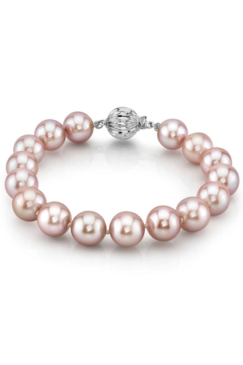 9.5-10.5mm Pink Freshwater Pearl Bracelet - Premier AAAA Quality, Main, color, White Gold Clasp