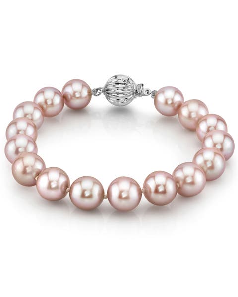 9.5-10.5mm Pink Freshwater Pearl Bracelet - Premier AAAA Quality