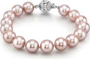 The Pearl Source 9.5-10.5mm Pink Freshwater Pearl Bracelet - Premier AAAA Quality