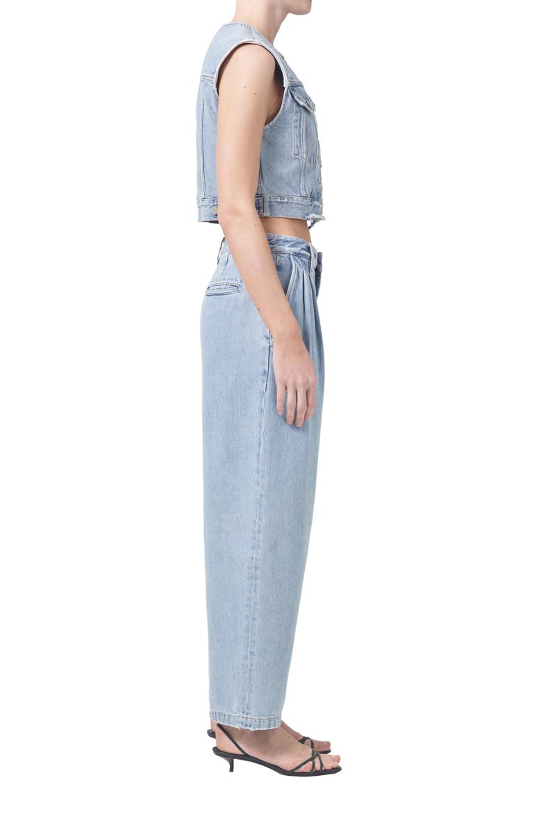 Leo Frayed Crop Denim Vest, Alternate, color, FRAY