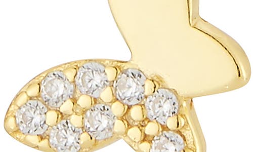 Glaze Jewelry Butterfly Drop Cubic Zirconia Huggie Hoop Earrings In Gold