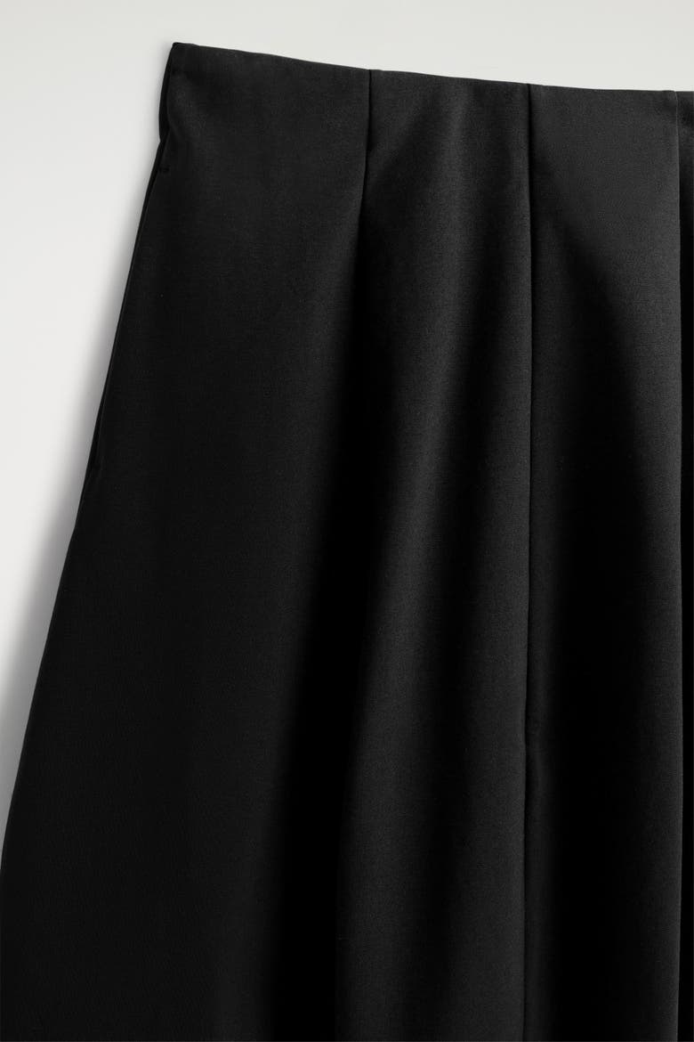 Sculptural Jersey Midi Skirt, Alternate, color, BLACK