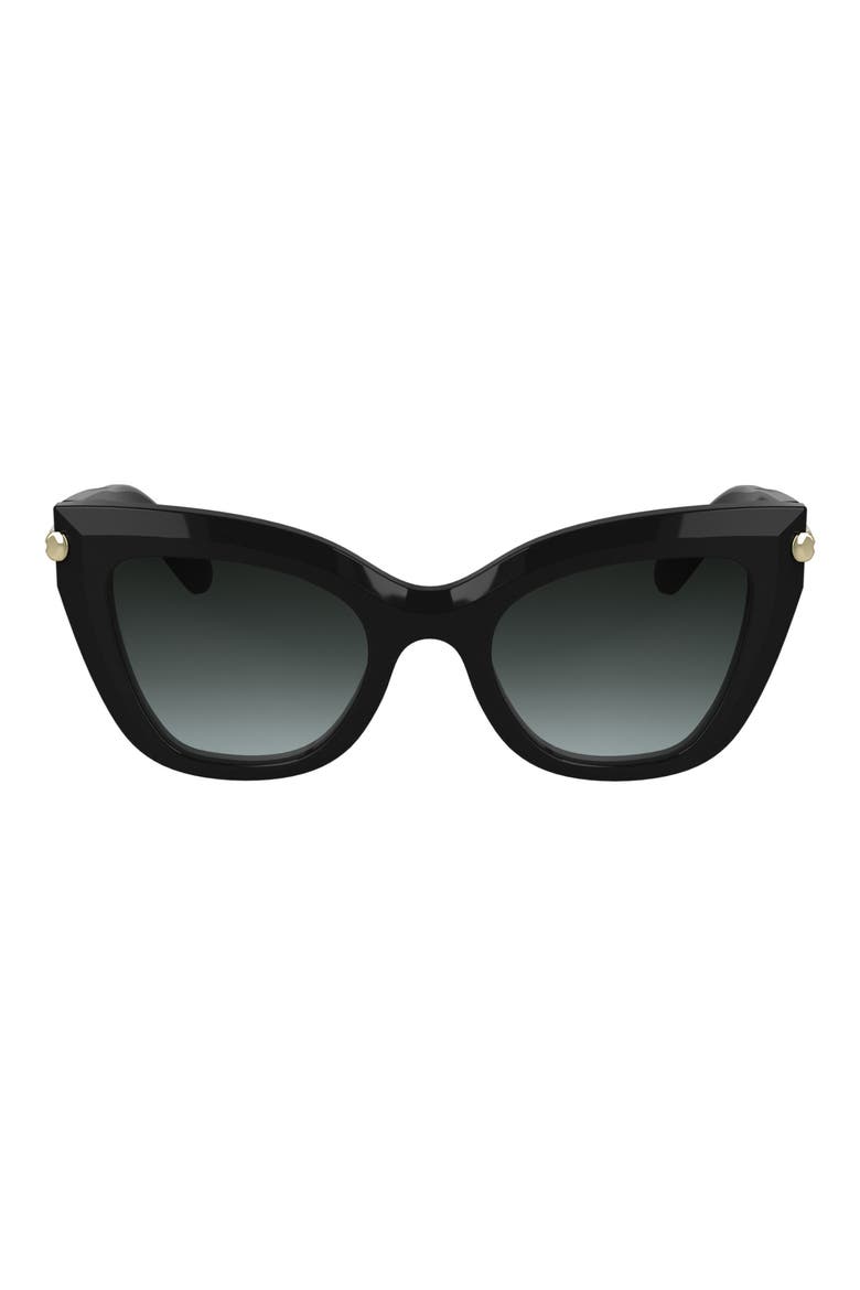Roseau 50mm Gradient Cat Eye Sunglasses, Main, color, BLACK