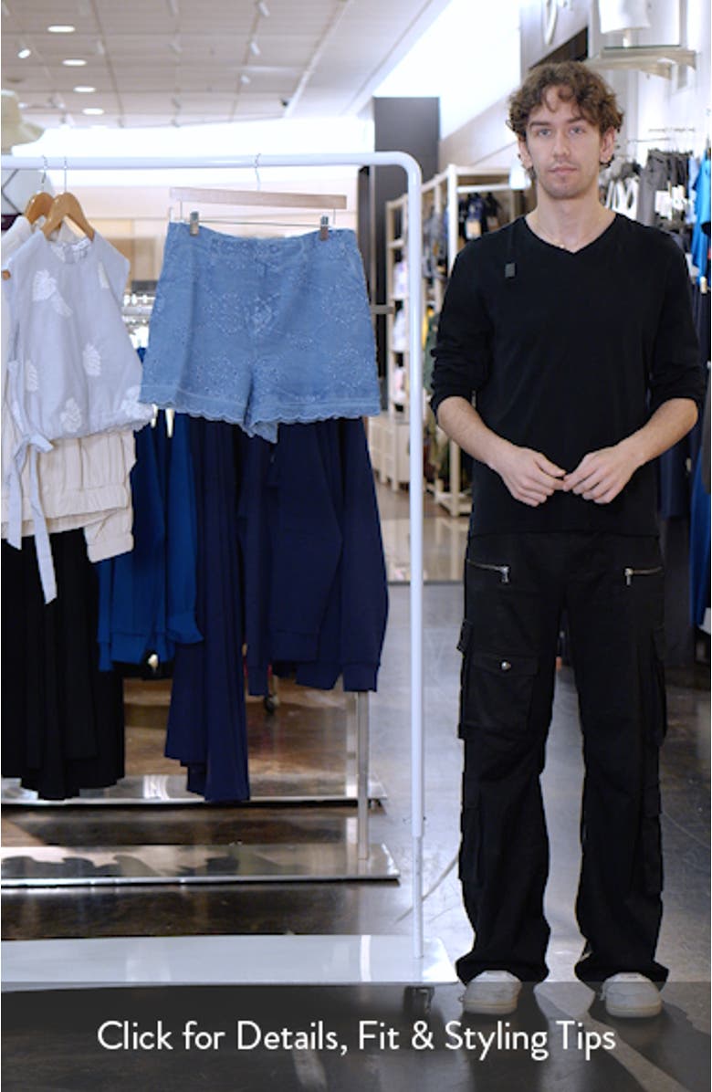 Stretch Cotton Eyelet Shorts, sales video thumbnail