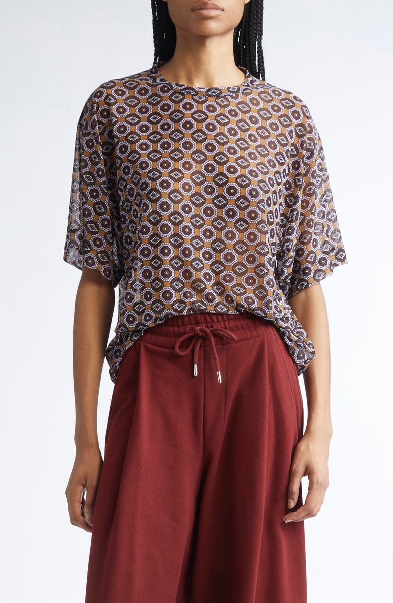 Dries Van Noten Hoge T-Shirt, Main, color, Brown