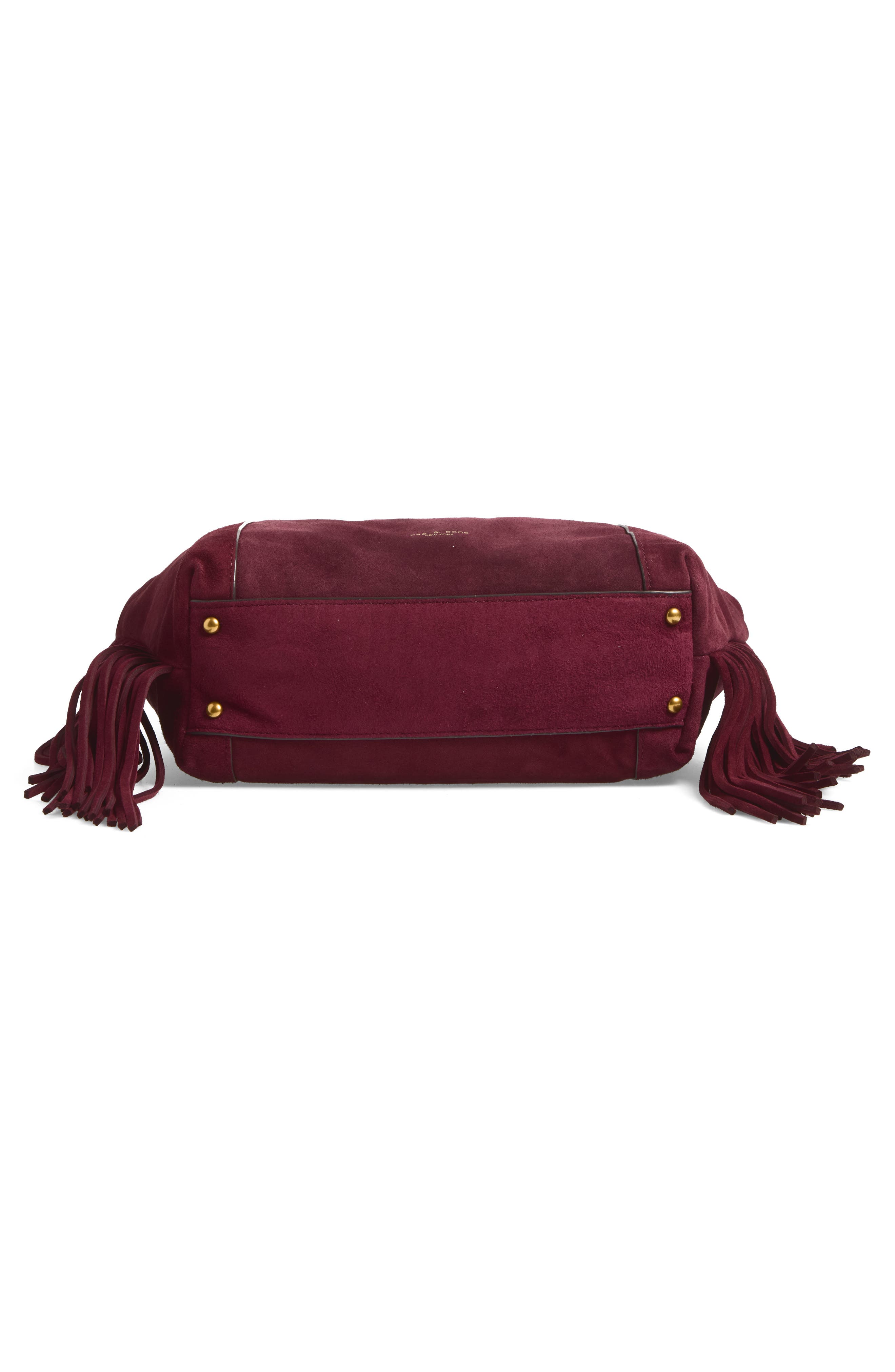 Brayton Fringe Suede Shopper, Alternate, color, DEY