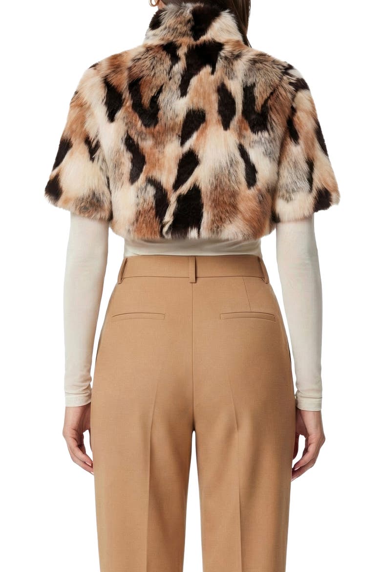 Fur-Free Golden Fox (Faux Fur) Bolero, Short Sleeves, Alternate, color, GOLD