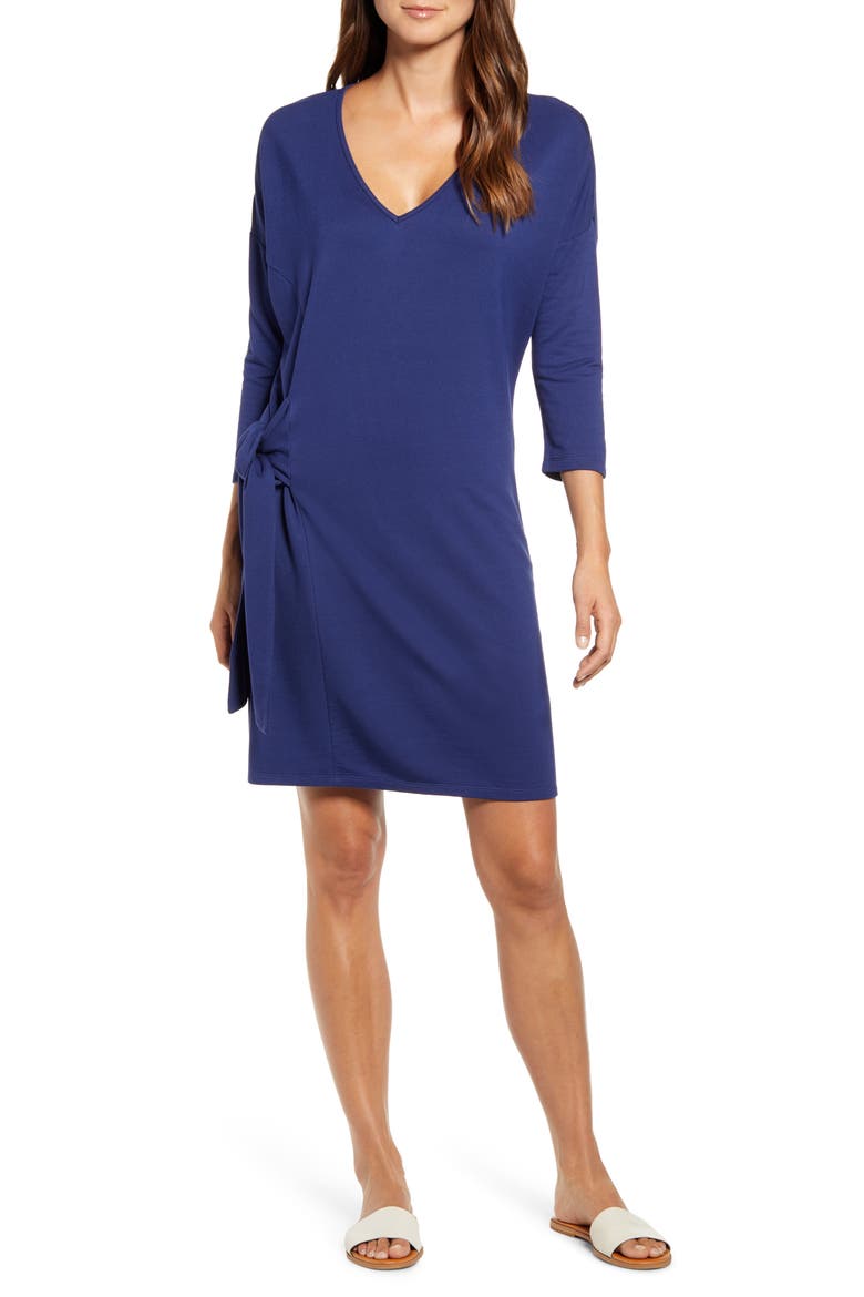 French Terry Shift Dress, Main, color, ISLAND NAVY