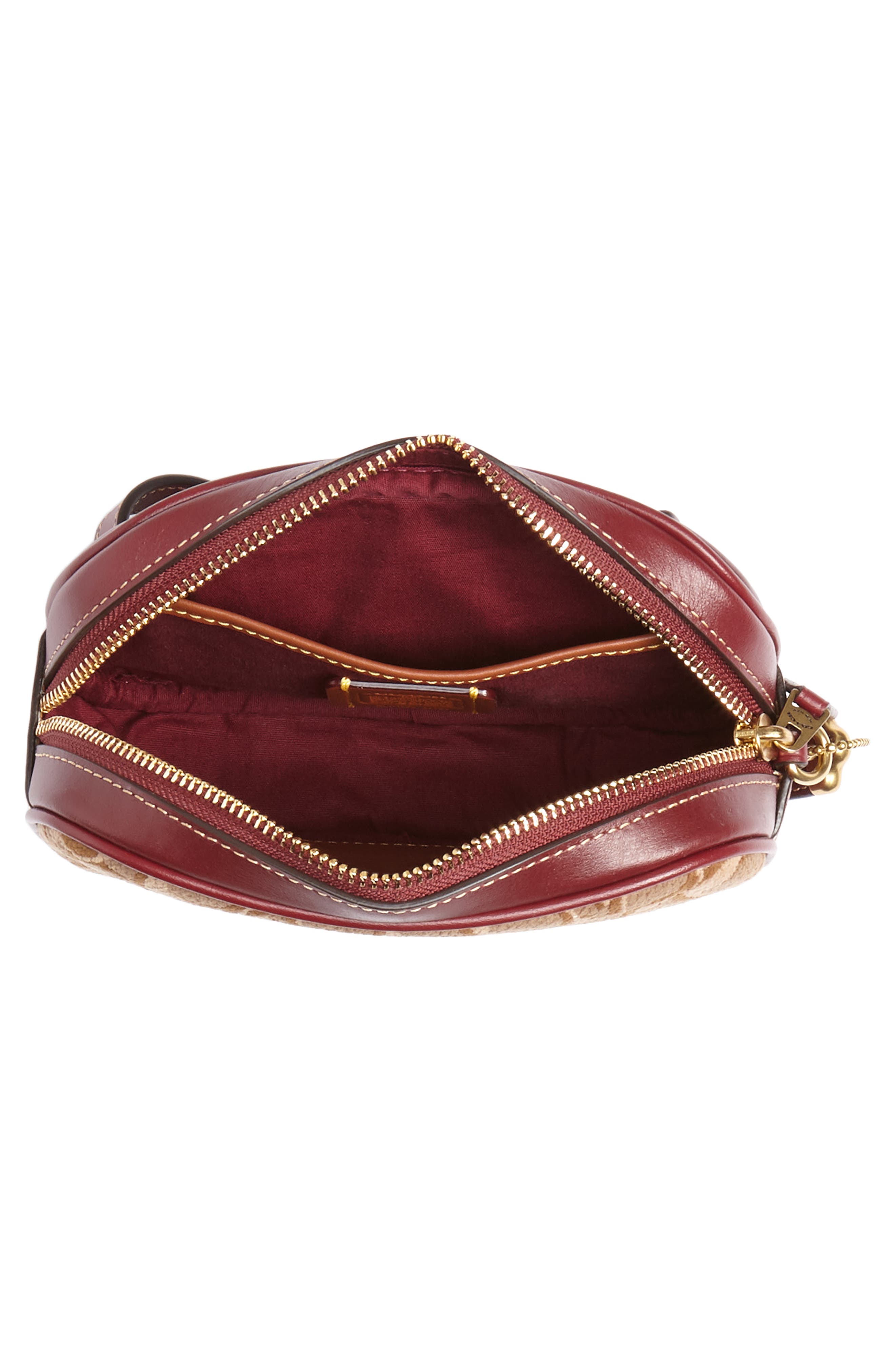 COACH Signature Jacquard & Leather Belt Bag, Alternate, color, 