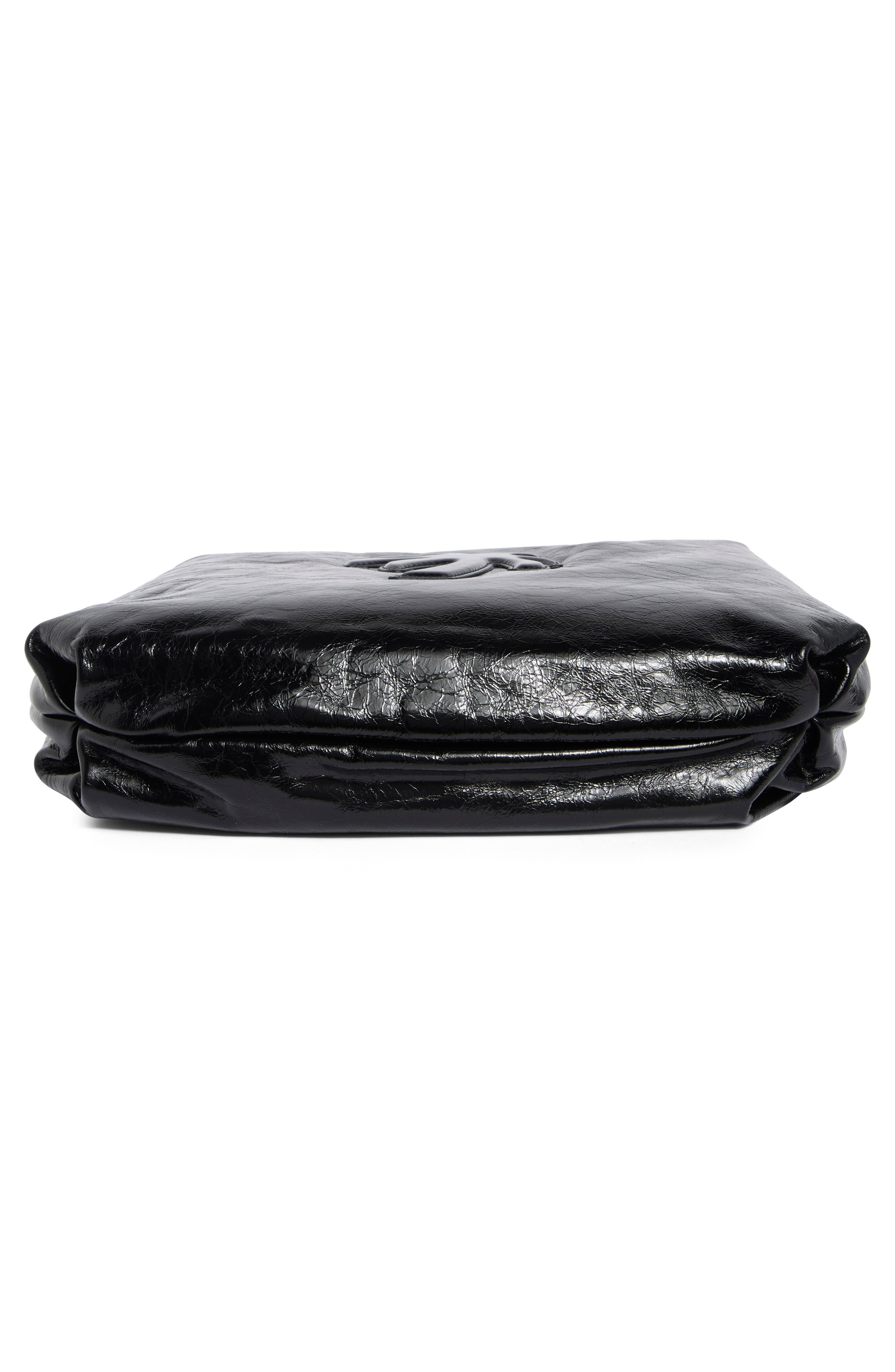 Puffy Leather Hobo Bag, Alternate, color, BLACK
