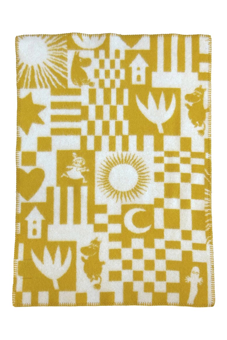 Moomin Wool Baby Blanket, Main, color, YELLOW