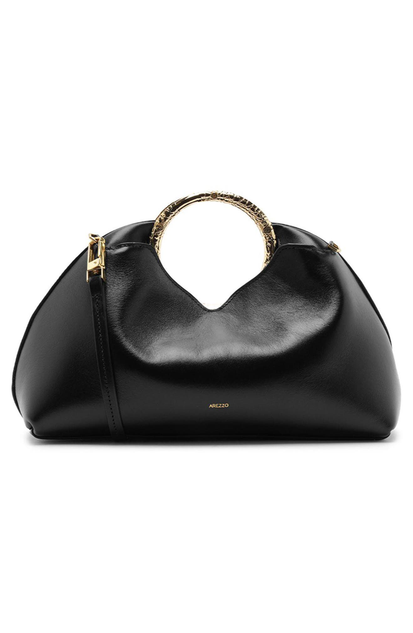 Mia Small Leather Clutch, Alternate, color, BLACK