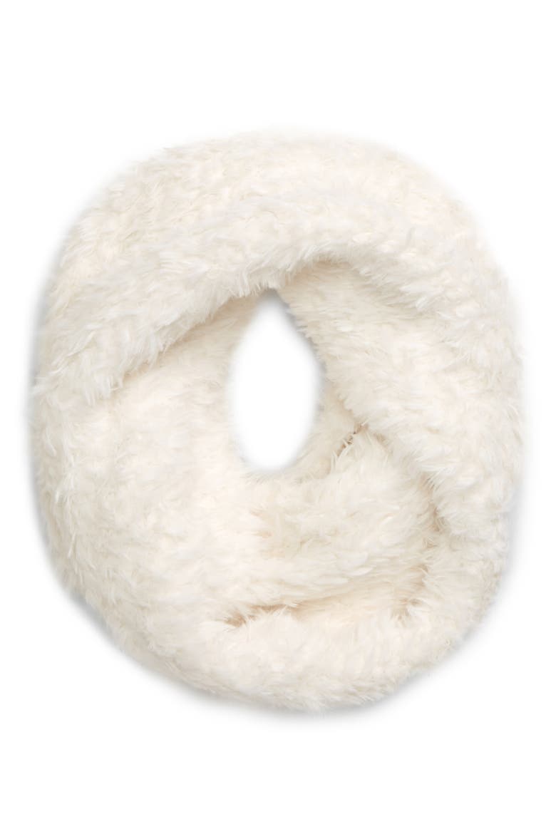 Faux Fur Infinity Scarf, Alternate, color, IVORY COMBO