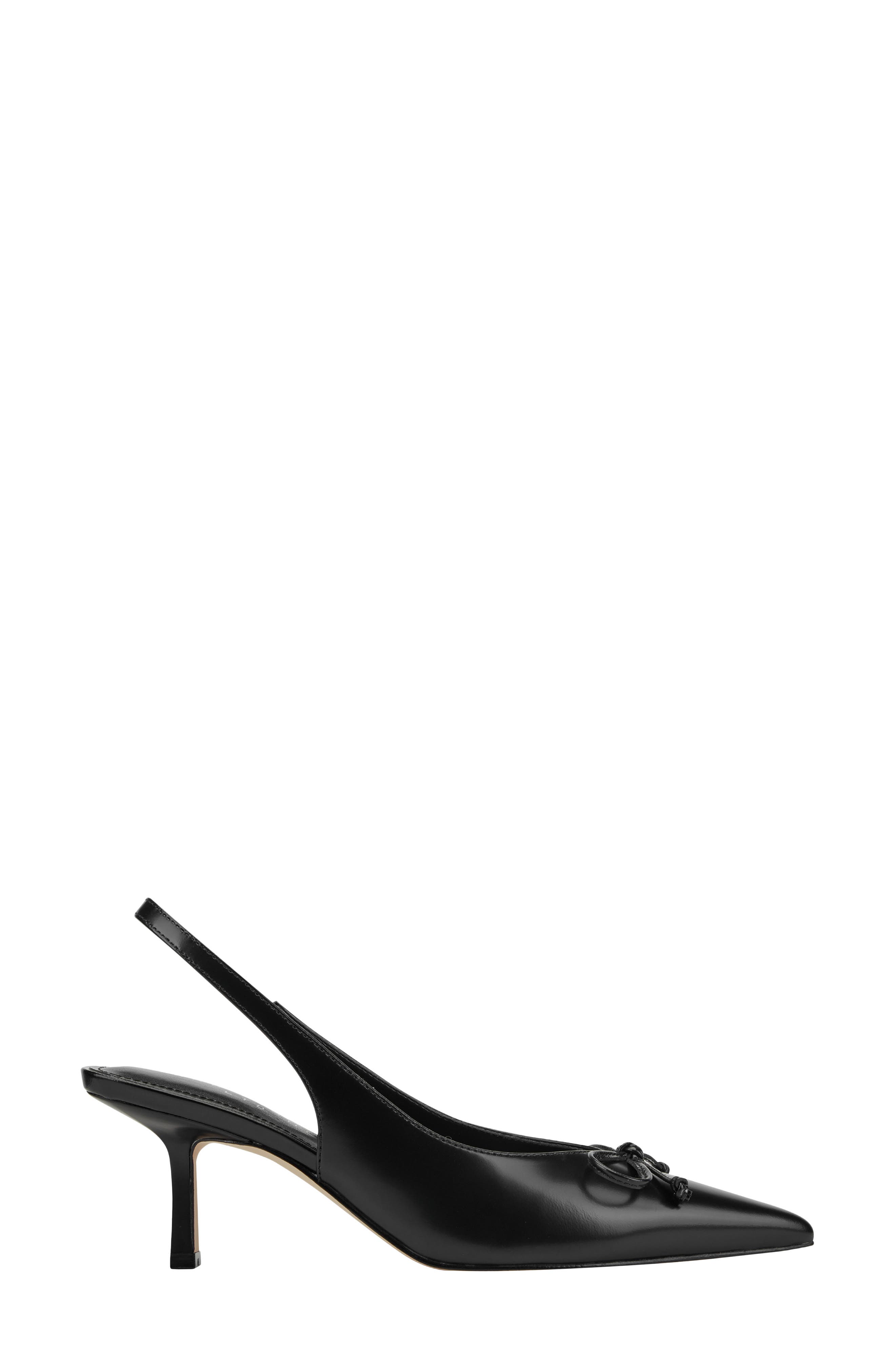 Marc Fisher Gretel Slingback Pointed Toe Bow Pump, Alternate, color, Black