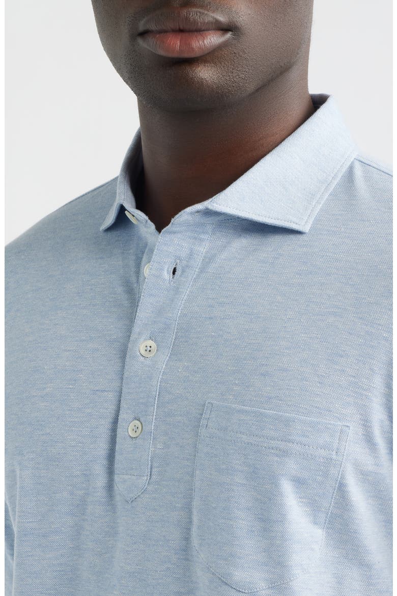 Landon Crown Crafted Long Sleeve Polo, Alternate, color, BLUE FROST