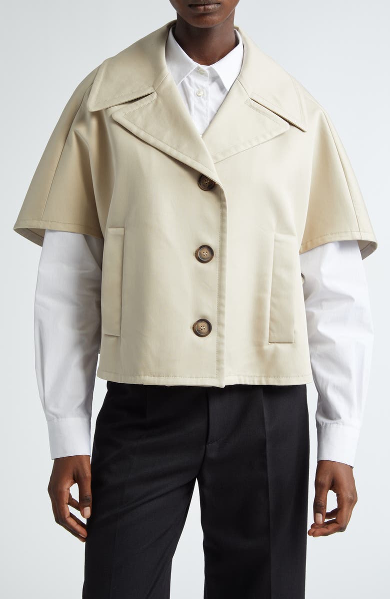 Max Mara Veggia Short Sleeve Cotton Topper, Main, color, 