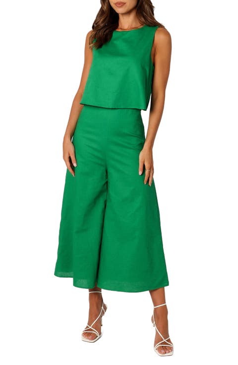 Sleeveless Popover Wide Leg Jumpsuit