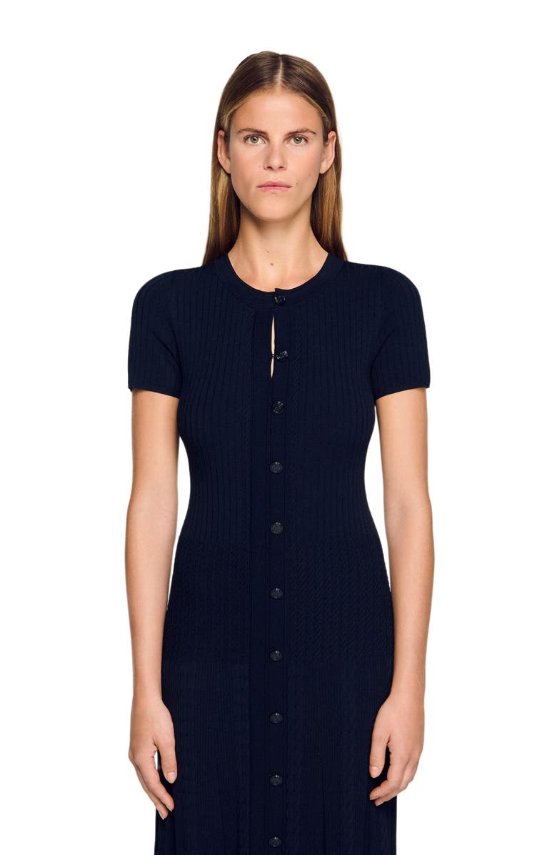 SANDRO Knit maxi dress, Alternate, color, Navy Blue