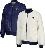 G-III 4HER BY CARL BANKS Women's G-III 4Her by Carl Banks Oatmeal/Navy New England Patriots Switchback Reversible Full-Zip Jacket