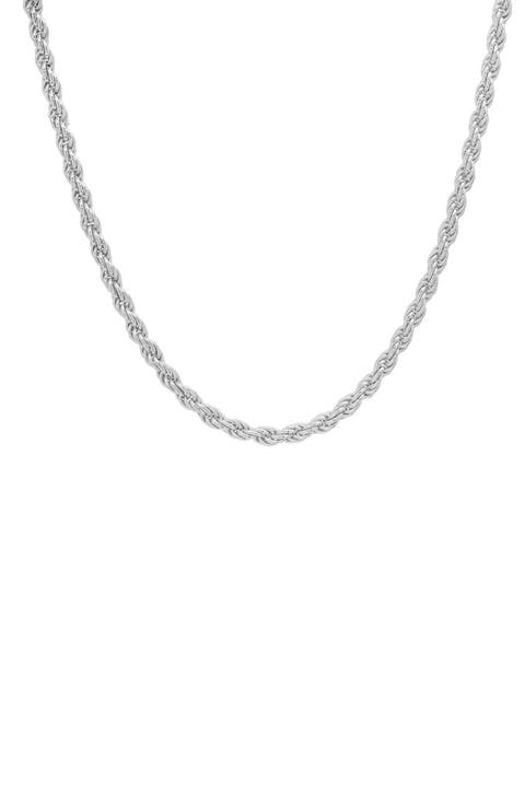 Men's Sterling Silver Italian Rope Chain Necklace