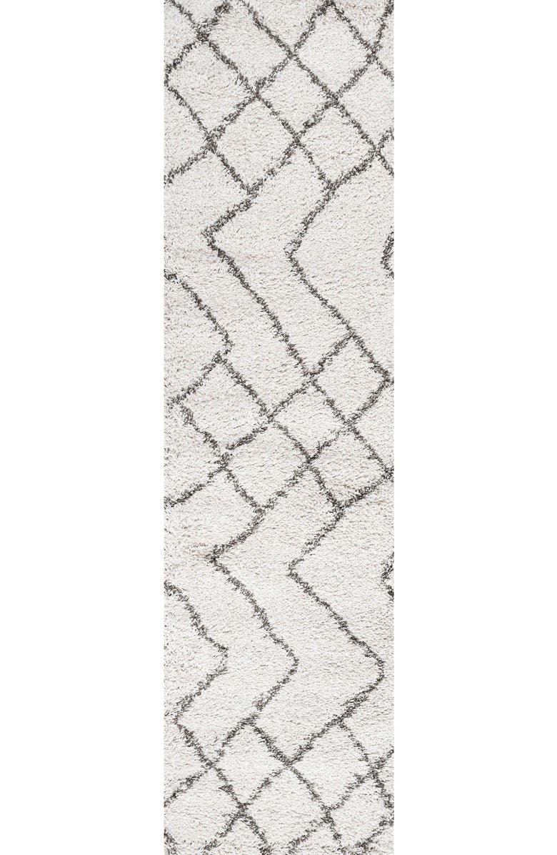 JONATHAN Y Alcudia Geometric Shag Area Rug, Main, color, Beige/Dark Gray