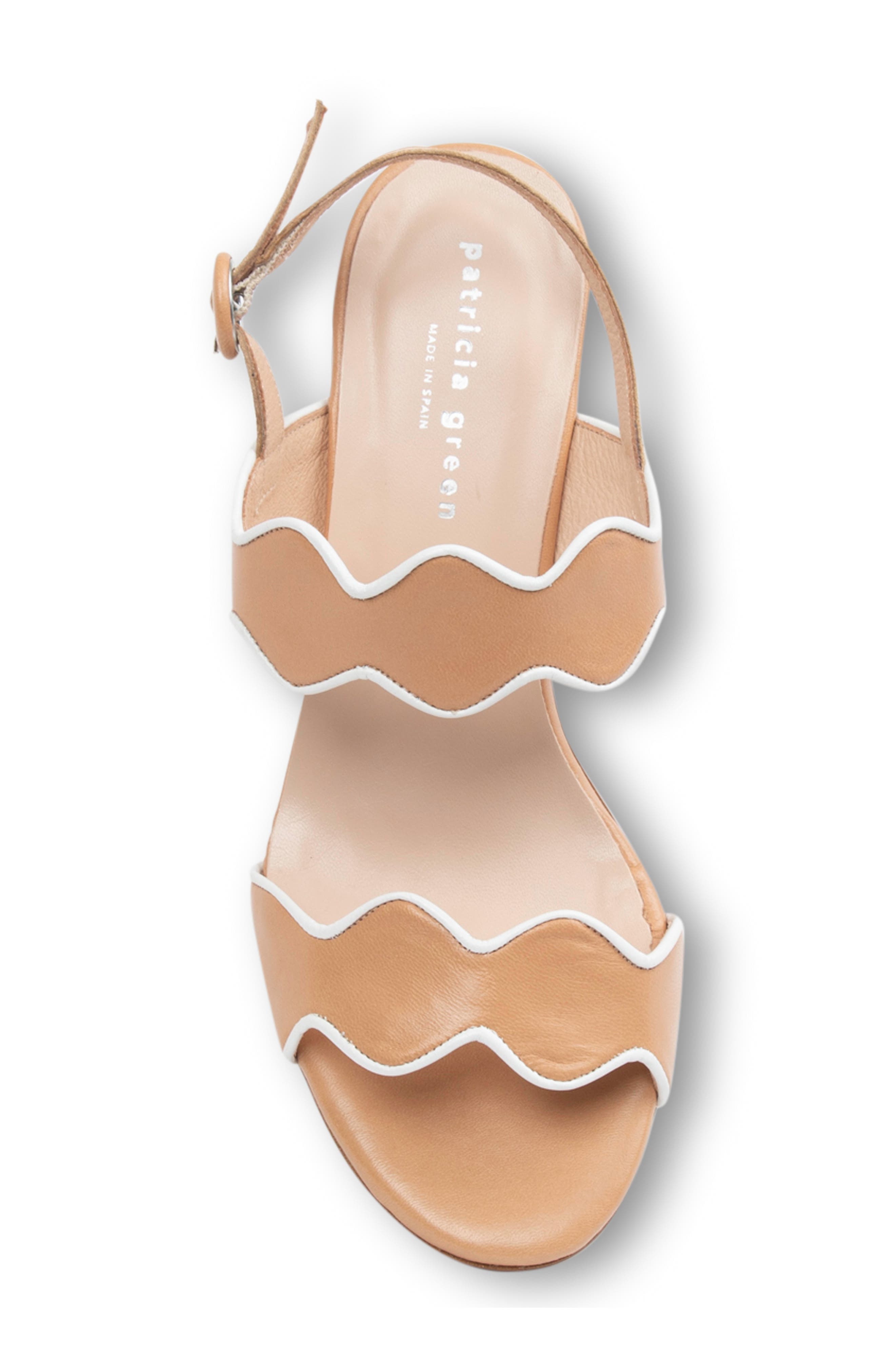 patricia green Palm Beach Piped Sandal, Alternate, color, Tan/ White