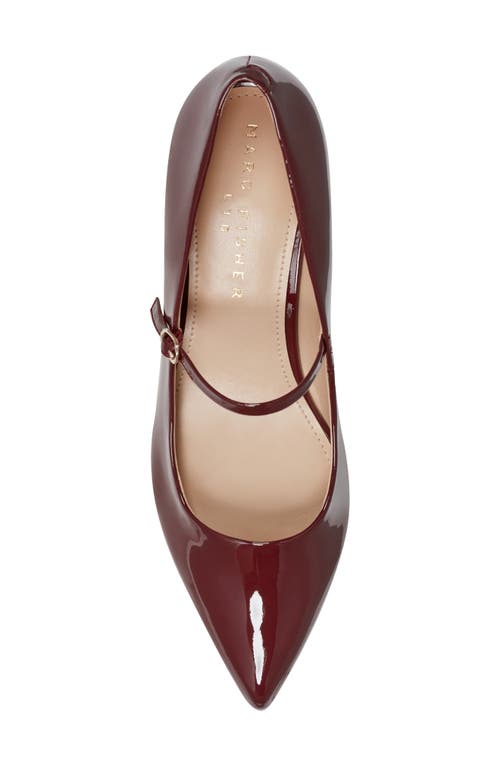 Marc Fisher Ltd Luccie Womens Adjustable Patent Leather Mary Jane Heels In Dark Red