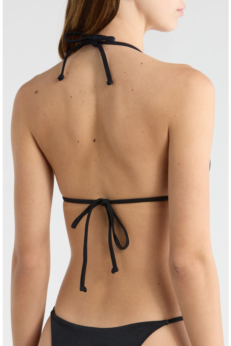 Octavia Triangle Bikini Top, Alternate, color, BLACK