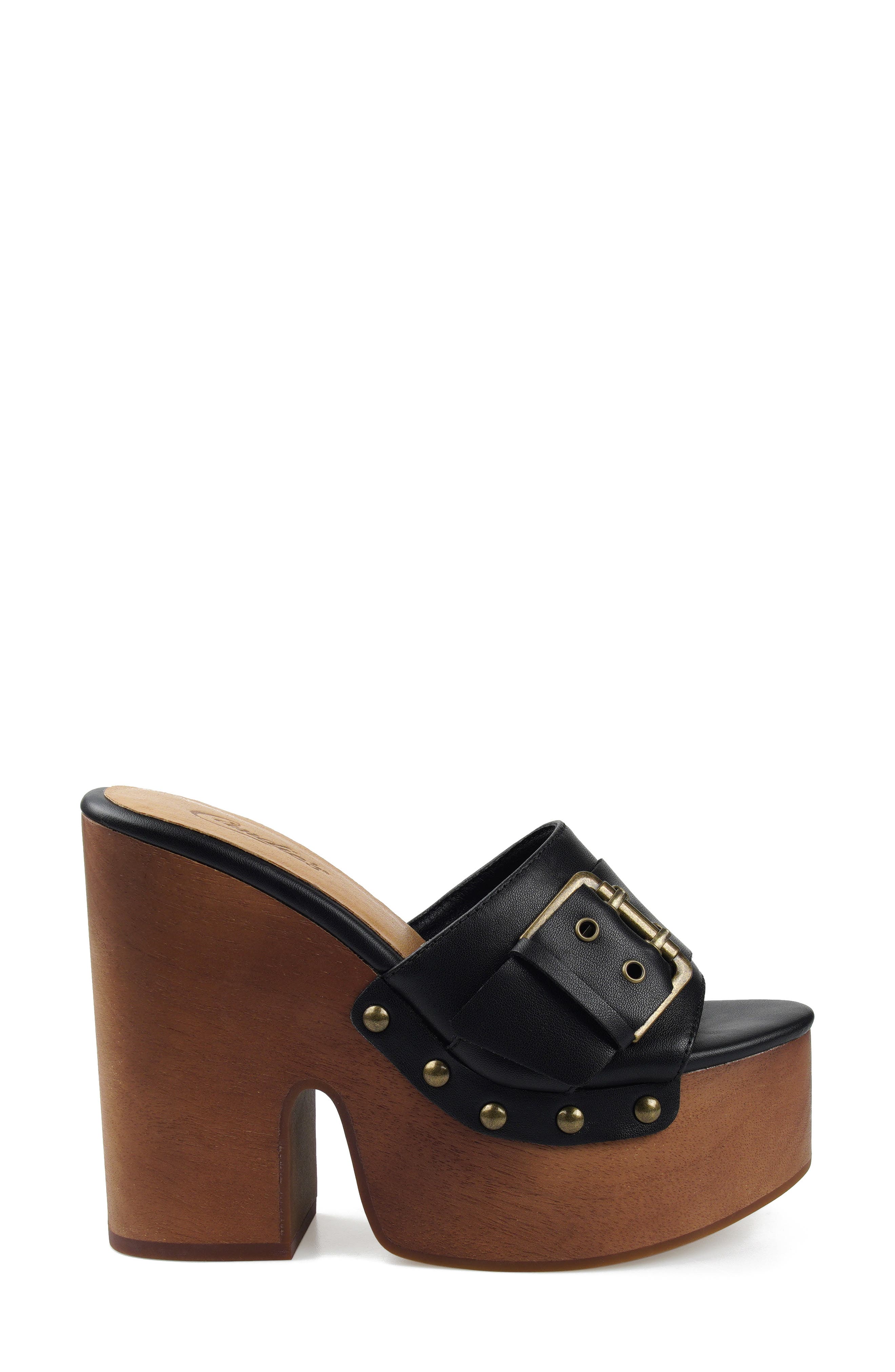 Crista Platform Slide Sandal, Alternate, color, BLKLT