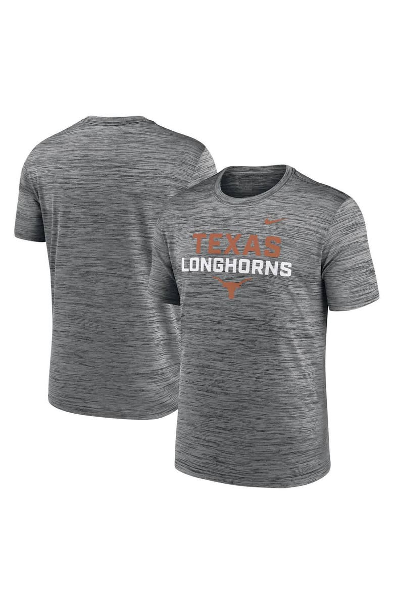 Nike Men's Nike Anthracite Texas Longhorns Campus Center Stack Velocity Performance T-Shirt, Main, color, Anthracite