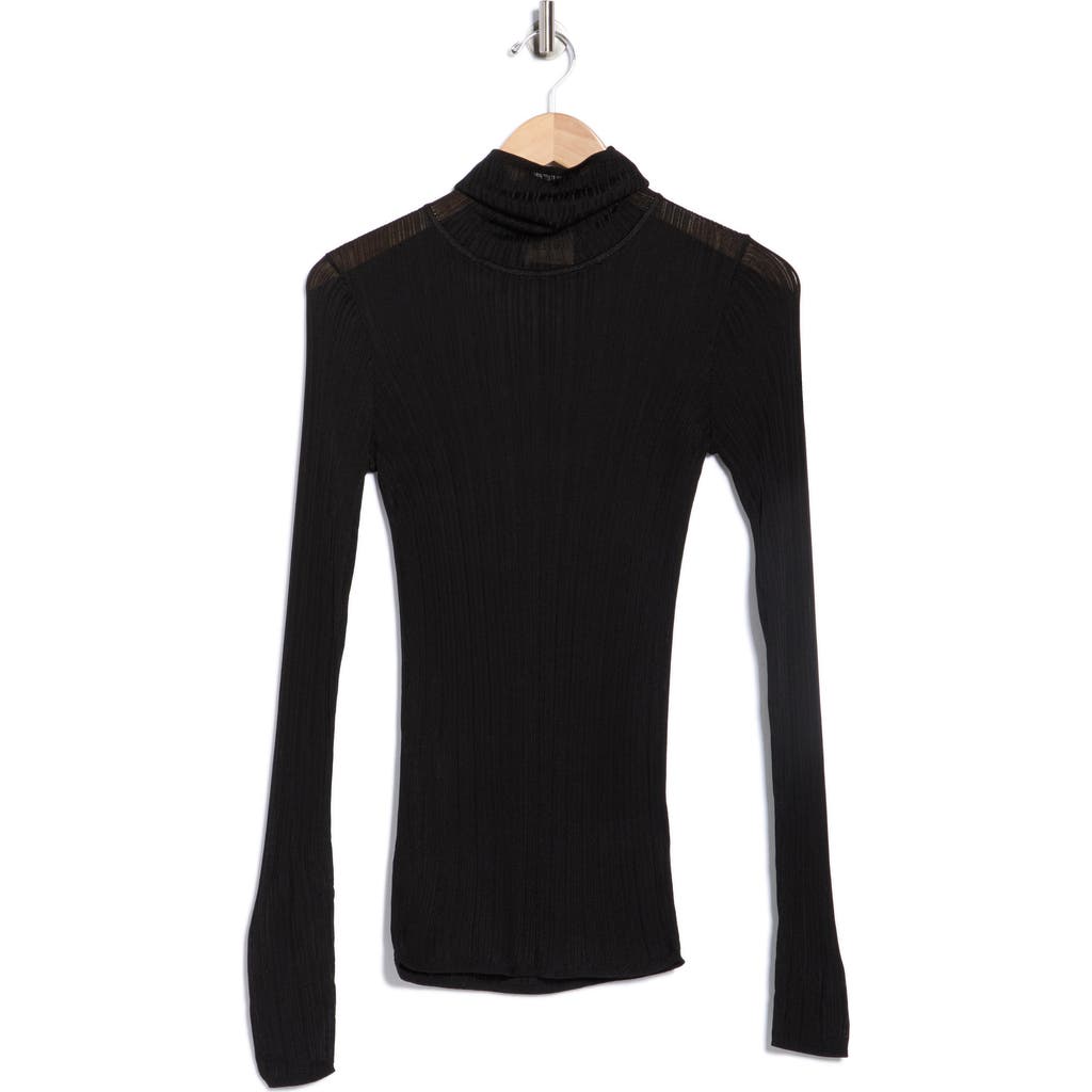 Elie Elie Tahari Semisheer Turtleneck Sweater In Black