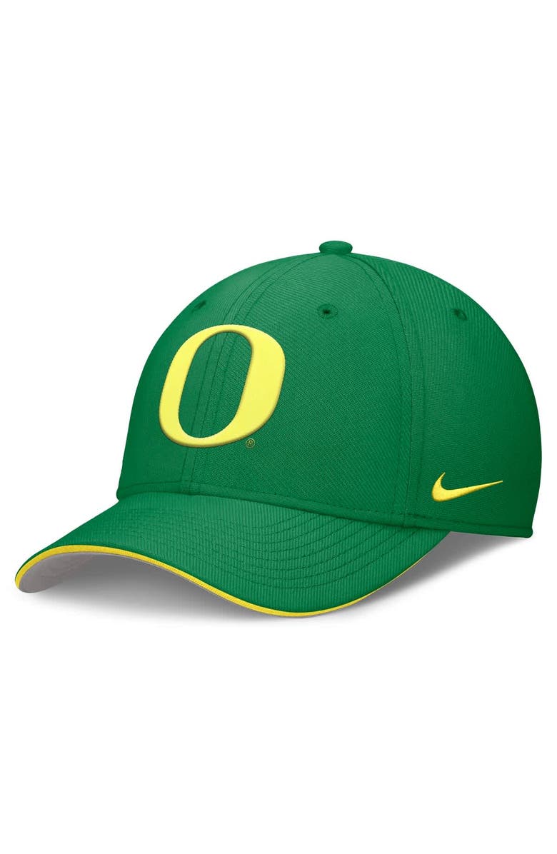 Nike Men's Nike Green Oregon Ducks 2025 Dugout Coaches Rise Swoosh Performance Flex Hat, Main, color, Green