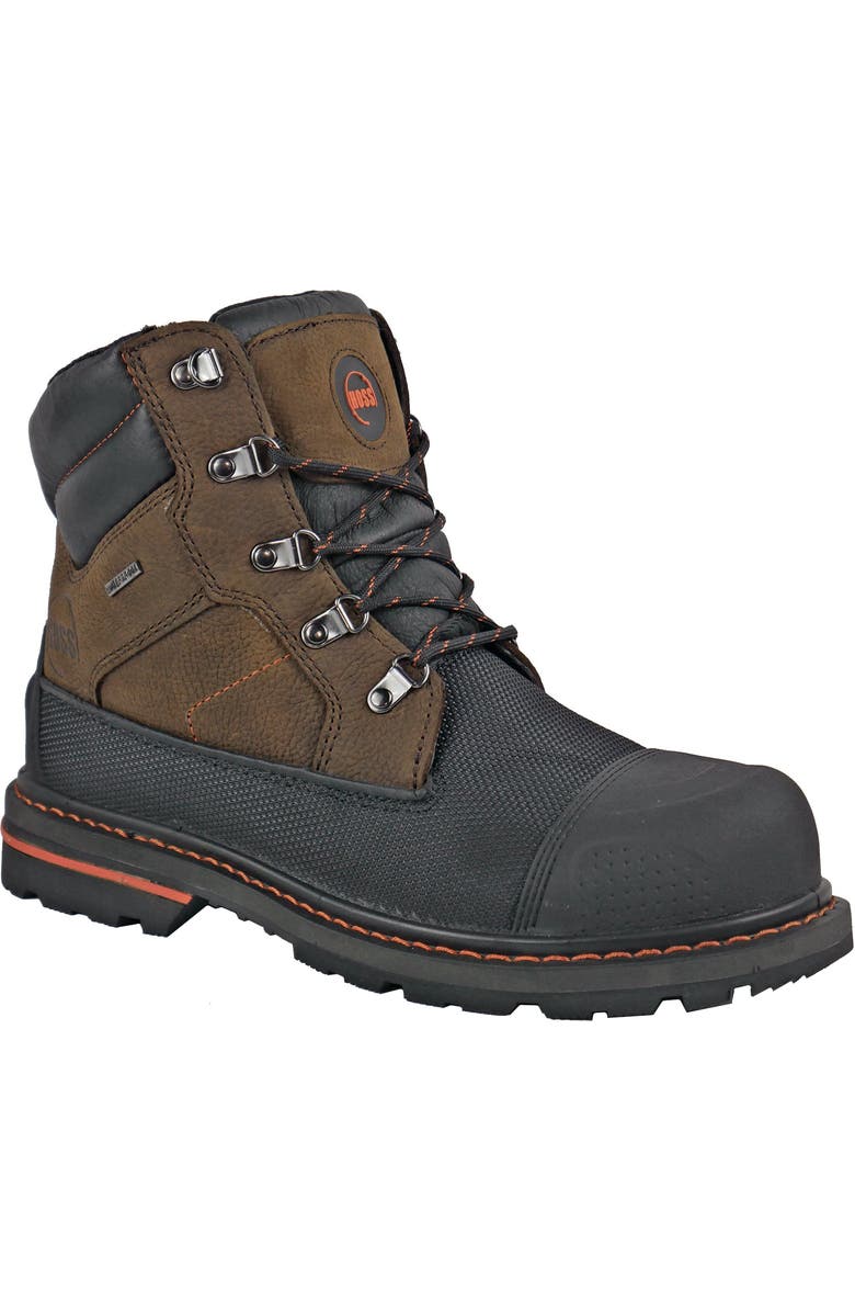 Hoss Boot Company HOSS K Tough Composite Toe Puncture Resistant Work Boot, Main, color, Black/Brown