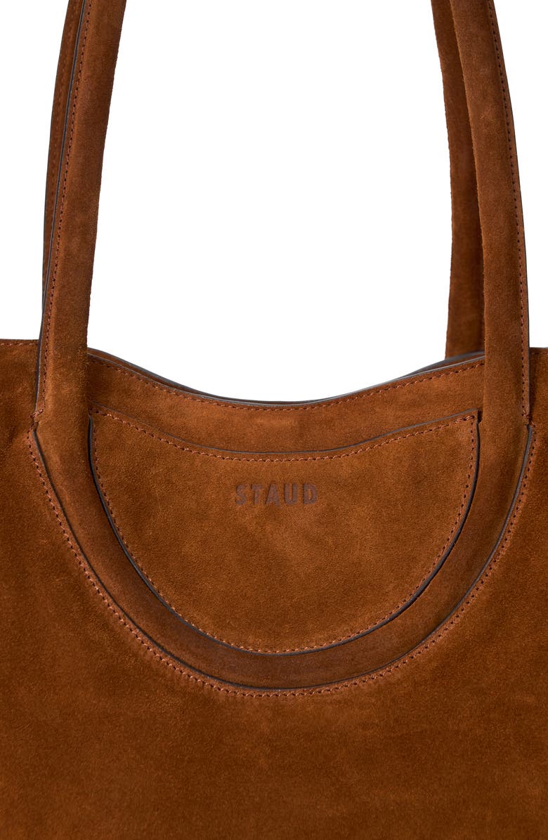 STAUD Maude Suede Tote Bag, Alternate, color, Tabac
