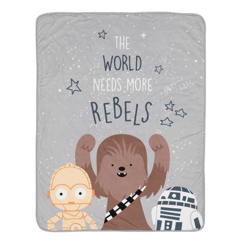 Star Wars Rebels R2D2/C-3PO/Chewbacca Soft Faux Shearling Baby Blanket