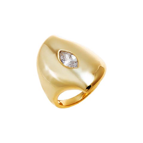 Marquise Wave Pinky Ring
