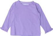 RuffleButts Knit Long Sleeve Ruffle Layering Tee