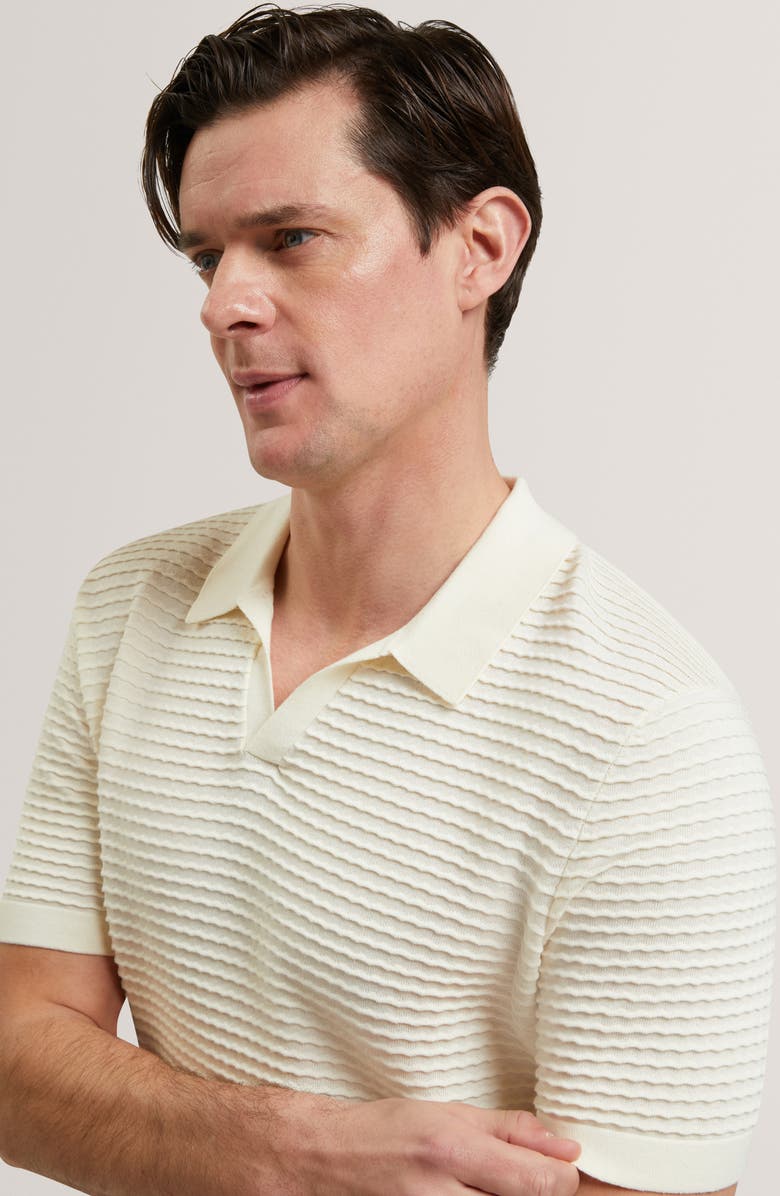 Ted Baker Bestel Textured Cotton Polo, Alternate, color, White