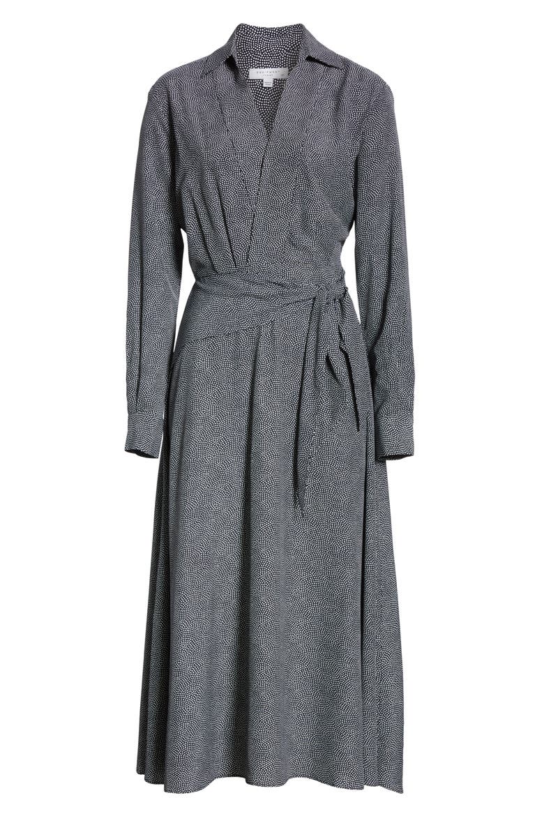 Vivienne Faux Wrap Midi Dress, Alternate, color, ECLIPSE NATURE WHITE