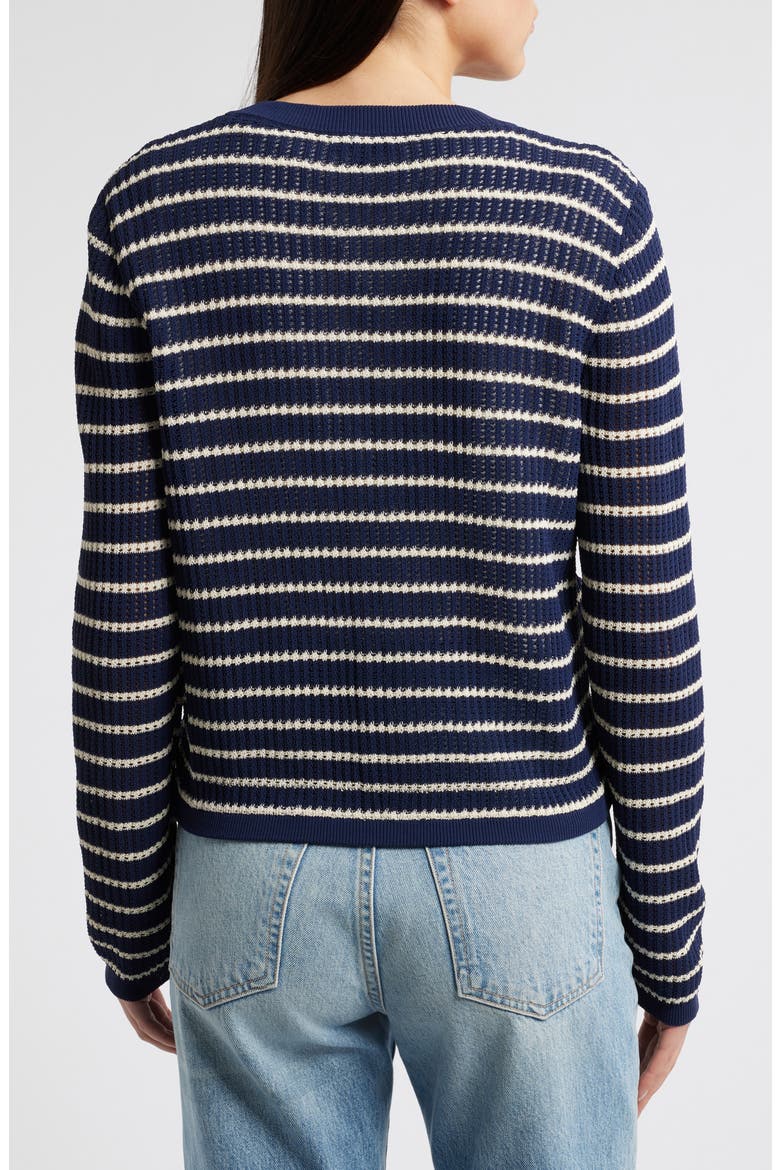 Viola Stripe Cardigan, Alternate, color, INDIGOMULT
