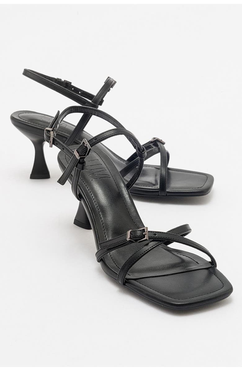 Prologue Shoes Nebel Strappy Stiletto Sandal, Main, color, Black