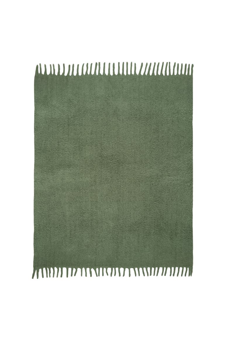 Ropar Fringed Acrylic Wool Throw 55X71 In, Main, color, Green