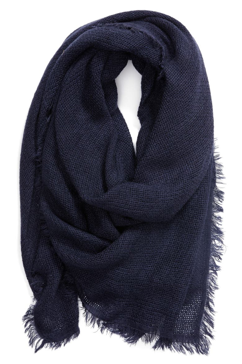 Fringed Scarf, Alternate, color, NAVY PEACOAT