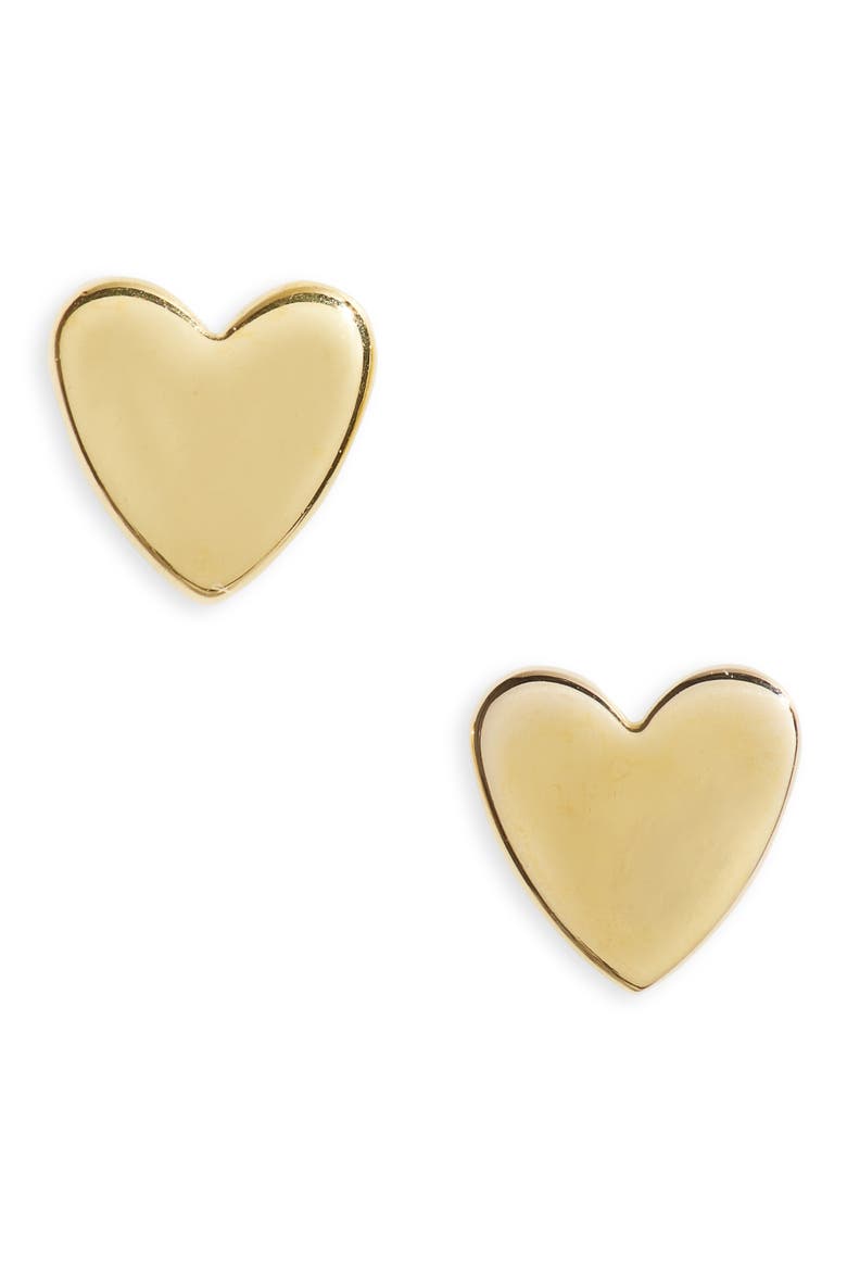 Vermeil Heart Stud Earrings, Main, color, 14K GOLD