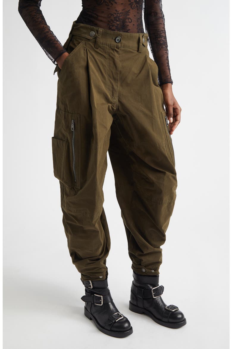 Waxed Faille Barrel Leg Cargo Pants, Main, color, MARRONE SCURO
