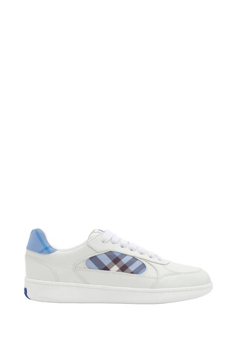 Leather and Check Terrace Sneakers